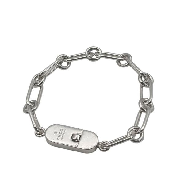 GUCCI グッチ ヴィンテージブレスレット エリプス ロックチェーン シルバー925 18.9g