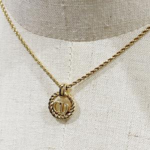 ディオール Dior ネックレス シルバー CDロゴ キューブ ラインストーン