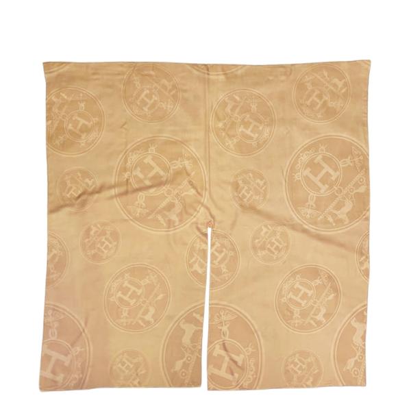 HERMES エルメス ポンチョ ニュー・リブリス クラフト(ライトブラウン系) カシミヤ/シルク