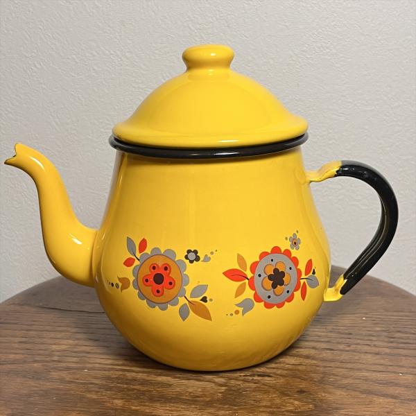 ヴィンテージ 昭和レトロ 花柄 DECORA WARE デコラウェア ホーロー 薬缶 ヤカン ケトル...