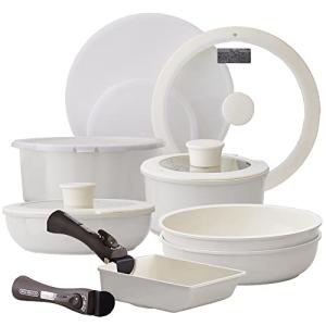 アイリスオーヤマ 取っ手の取れるフライパン サッと火が通る熱伝導性フライパンセット 14点セット ときめくセラミックカラーパン するんっが続く快