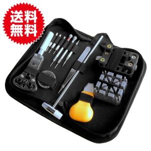 腕時計工具セット ウォッチメンテナンス　13点セット/ケース付き 固定式バンドピン外し ケア 修理 電池