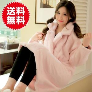着る毛布 ルームウェア ロング ワンピース ガウン もこもこ...