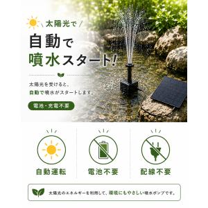 ソーラーポンプ メダカ 噴水 滝 水槽 蓄電 ...の詳細画像5