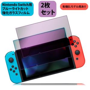 Nintendo Switch 保護フィルム 2枚セット switch ブルーライトカット ガラスフィルム 任天堂 Nintendo Switch 有機elモデル フィルム 保護ガラス