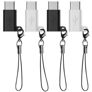Type-C 変換プラグ 4個セット Ferex USB-C &amp; Micro USB アダプタ Micro USB → USB-C変換アダプタ 56Kレジスタ使用 Quick Charge対応