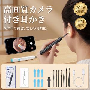 耳かき カメラ ライト付き WIFI 1000万画素 高画質 LEDライト スコープ イヤースコープ 耳かきカメラ 耳垢クリーニング WiFi接続 無線 カメラ 視覚耳取り 2color