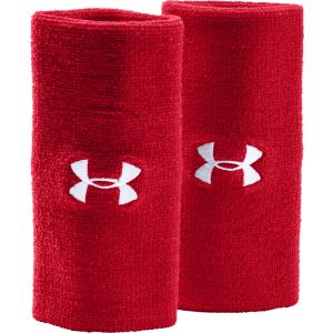 UNDER ARMOUR アンダーアーマー 6' PF WRISTBAND RED/WHT ホワイト 1218006-600 パフォーマンスリストバンド｜sky-spo