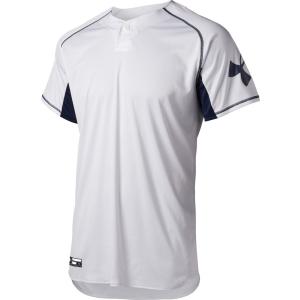 UNDER ARMOUR アンダーアーマー UA 1 BUTTON BB SHIRT ホワイト 1314084-100 野球 トレーニングウェアー｜sky-spo