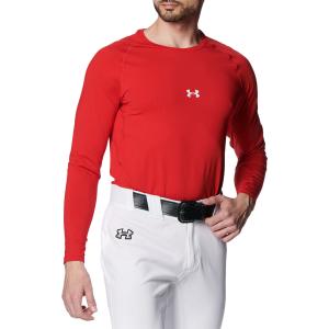 UNDERARMOUR アンダーアーマー ヒートギア フィッティド L/S クルー RED 1384731-600 野球 トレーニング｜sky-spo