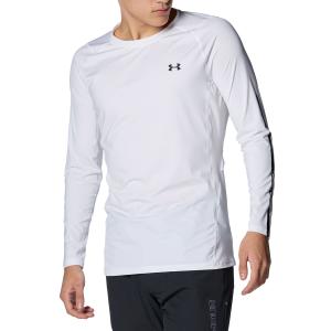 UNDERARMOUR アンダーアーマー ヒートギア フィッティド L/S クルー WHT/BLK 1384825-100 ゴルフ ウェアー｜sky-spo