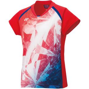 Yonex ヨネックス ウィメンズゲームシャツ サンセットレッド 20787-496 テニス トレーニングウェアー｜sky-spo