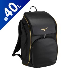 MIZUNO ミズノ チームバックパック40ゴウヒ ブラックｘゴールド  33JD3108-95｜sky-spo