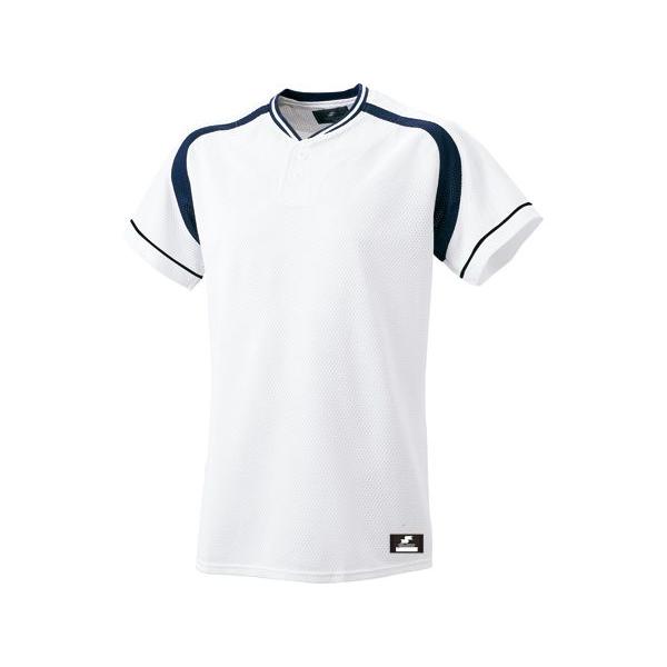 SSK エスエスケイ 2ボタンプレゲームシャツ ホワイト×ネイビー BW2200-1070