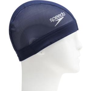 speedo（スピード） LOGO MESH CAP ネイビーB SE12050-NB 水泳帽 水泳 スイミング｜sky-spo