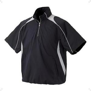 デサント（DESCENTE） 半袖プルオーバーコート ブラック STD465-BLK 野球 トレーニングウェアー｜sky-spo