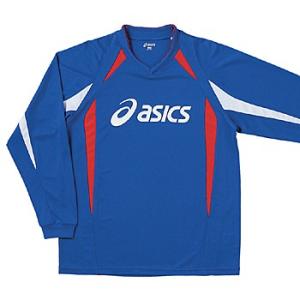 あすつく アシックス ASICS 長袖プラクティスシャツ ブルー XS6034 サッカー ゲームシャツ 大人 メンズ｜スカイスポーツ ヤフー店