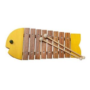 ボーネルンド おさかなシロフォン 木琴 黄 正規品 検印付 新品 ボーネルンド おさかなシロフォン イエロー ｜お魚シロフォン