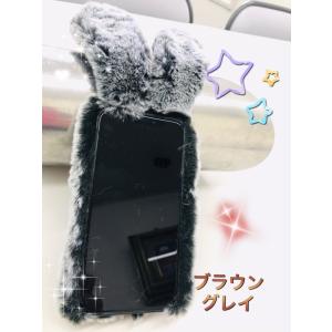 iphoneX.7.と8用ケース ウサギの耳毛...の詳細画像3