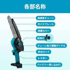 互換品 マキタ 充電式 チェーンソー 8インチ...の詳細画像5