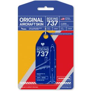 AVIATIONTAG B737 N7705A Blue US Airways アビエーションタグ サウスウェスト航空 機体再生 キーホルダー｜skyart-japan