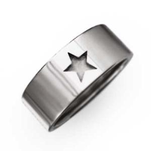 平らな指輪 Star スター 地金 ホワイトゴールドk18 約7mm幅｜skybell