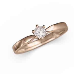 婚約指輪 一粒石 ダイアモンド 4月誕生石 k18ピンクゴールド