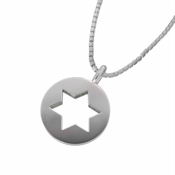 大サイズ ネックレスジュエリー スター 六芒星 シンプル プラチナ900