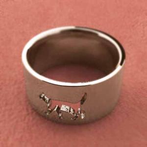 k18ピンクゴールド リング シンプル ワイド 猫の詳細画像2