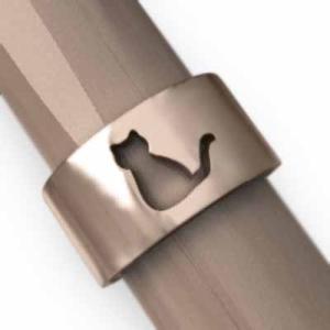 k18ピンクゴールド 猫 ワイド リング シンプルの詳細画像3