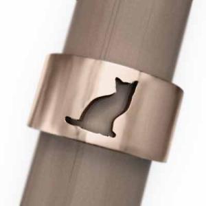 猫 リング ワイド k18ピンクゴールド シンプル
