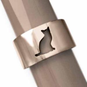 猫 リング ワイド k18ピンクゴールド シンプルの詳細画像3