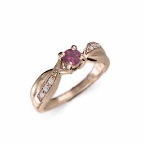 ルビー k10ピンクゴールド 7月誕生石