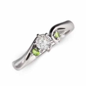 結婚指輪 にも ペリドット 天然ダイヤモンド 8...の商品画像