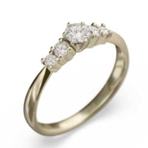 4月誕生石 k10イエローゴールド 天然ダイヤモンド 約0.41カラット ファイブストーン