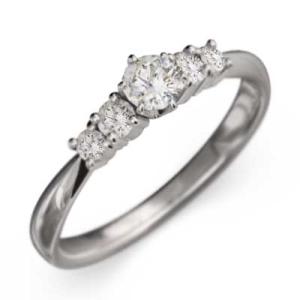 4月誕生石 ファイブストーン 約0.41カラット 天然ダイヤ プラチナ900