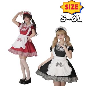 クリスマススイートロリータ 洋装 メイド服 コスプレ 衣装 演出用 大きいサイズ 黒赤