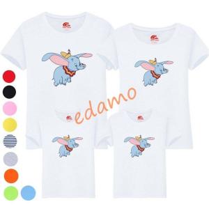 子供服　ダンボのプリント　親子服　半袖Tシャツ家族Ｔシャツ　半袖ヘッドＴシャツ