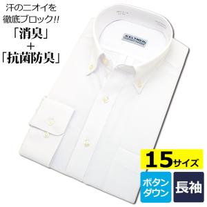 ワイシャツ メンズ 長袖 形態安定 ボタンダウン KELTNER 白 ドビー 斜め ストライプ