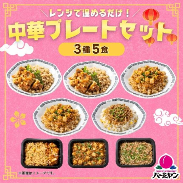 冷凍食品 惣菜 /バーミヤン 中華プレートセット（3種5食） / お惣菜 おかず 弁当 レンチン レ...