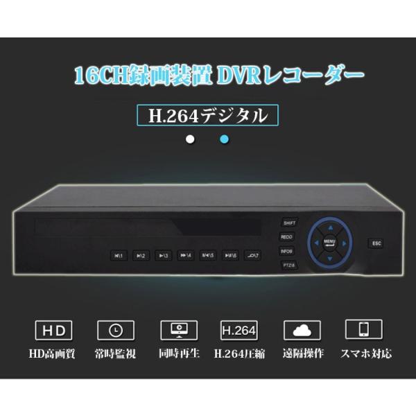 16CH-DVRデジタルレコーダー DVR/NVR/AHD 3in1 カメラ16台接続可能 スマホで...