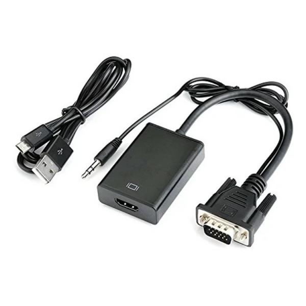 VGAからHDMI 変換アダプタ　アップコンバーター　ステレオミニジャック　プロジェクター テレビ　...