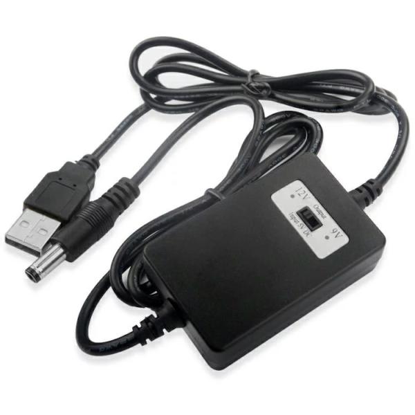USB電圧変換ケーブル ブースターモジュール USB給電 USB（メス）から 5.5mm丸端子に変換...