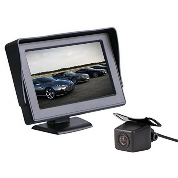4.3インチモニターバックカメラセット 12V専用 電源直結 バックモニター 42万画素 高画質 広...