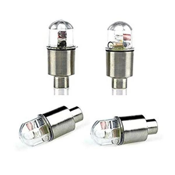 タイヤ バルブキャップ LEDライト 電池式 振動センサー付き  自動車/バイク/自転車 夜走行中自...