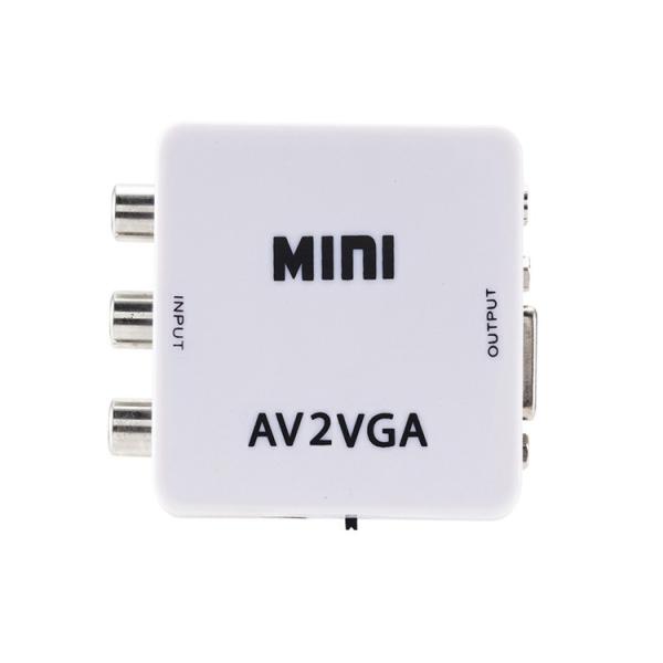 AV TO VGA  AV RCA CVBS信号をVGA信号に変換 VGAモニターに出力 VGAコン...