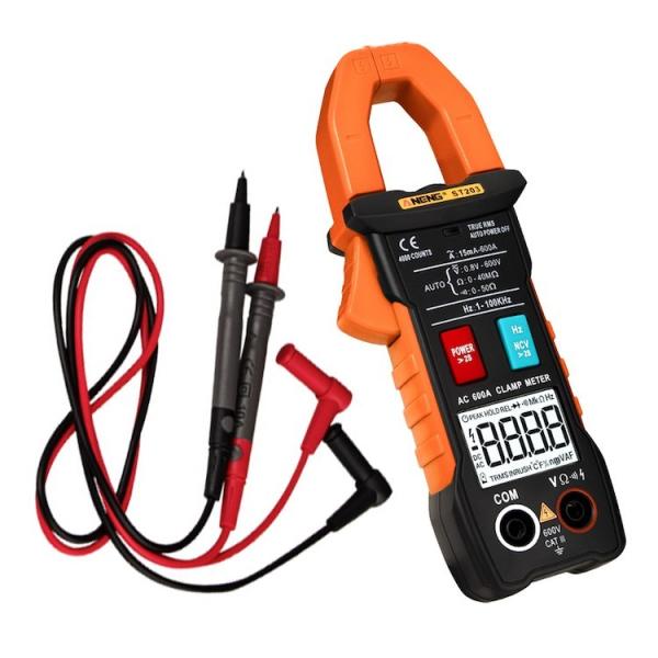 デジタルクランプメーター オートレンジ 非接触電流/電圧計 AC/DC両用  自動極性表示 LEDラ...