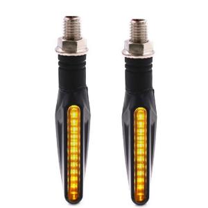 流れるウインカー バイク用シーケンシャルウィンカー 柔軟性 12球LED 防水仕様 M10規格 2個セット DC 12V 左右セット 電装 バイクパーツ バイク汎用 BBLIK02S