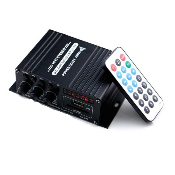 Bluetooth対応 2chオーディオアンプ 出力20W+20W USB/SDカード再生可 アルミ...