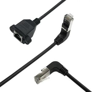 L型コネクタ LAN延長ケーブル 1m RJ45コネクタ オス側上向き/下向き選択可 アングルタイプ CAT5e準拠 細径 28AWG イーサネット 狭い場所の配線 RJ451M90｜skynet